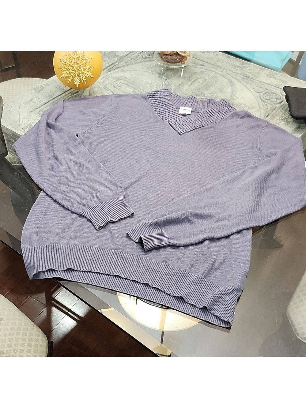ARMANI COLLEZIONI MEN'S COTTON BLEND KNIT SOLID GRAY SWEATER 56 xl